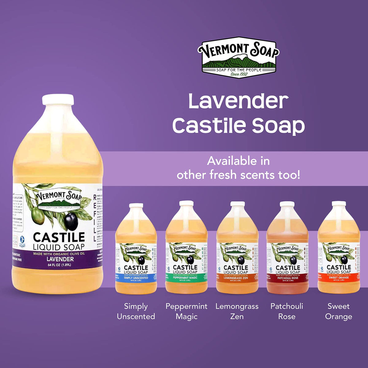 Vermont Soap Lavender Castile shampoo use for mild hair cleansing.
