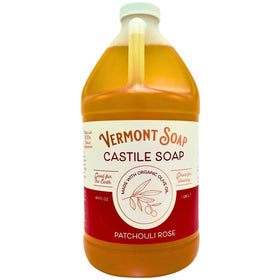 Vermont Soap Patchouli Rose 64 oz bottle for gentle cleansing