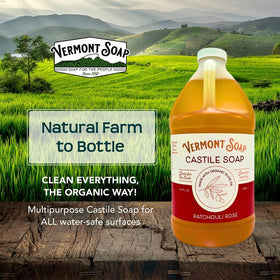 Vermont Soap Patchouli Rose label close-up with fragrance notes