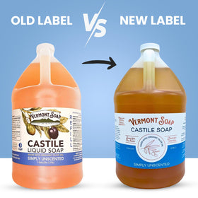 Vermont Castile Soap Unscented gallon pump simplifies effortless dispensing for daily use.