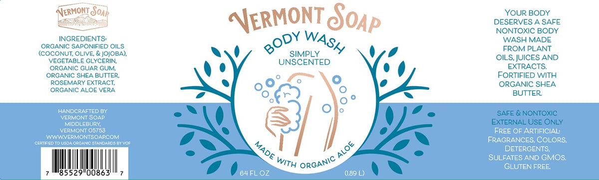 Farm-to-bottle process signals trusted organic manufacturing by VERmONT SOAP.