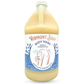 VERMONT SOAP Simply Unscented 64oz bottle for fragrance-free daily cleansing on sensitive skin.