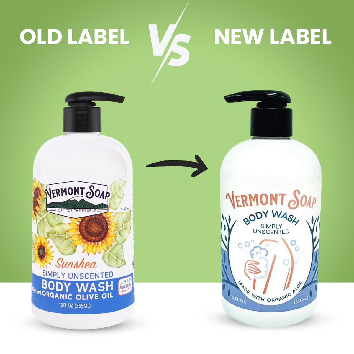 VERMONT SOAP unscented pump bottle ideal for easy daily use