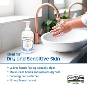 VERMONT SOAP Sensitive skin comfort—gentle cleansing without harsh residues.