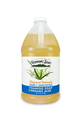 VERMONT SOAP Unscented foaming hand soap bottle for daily moisturizing and gentle cleansing.