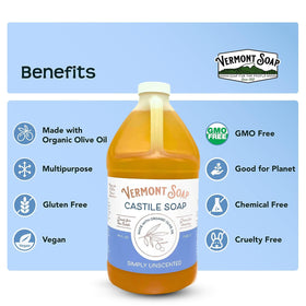 Vermont Soap USDA organic certification badge shown.