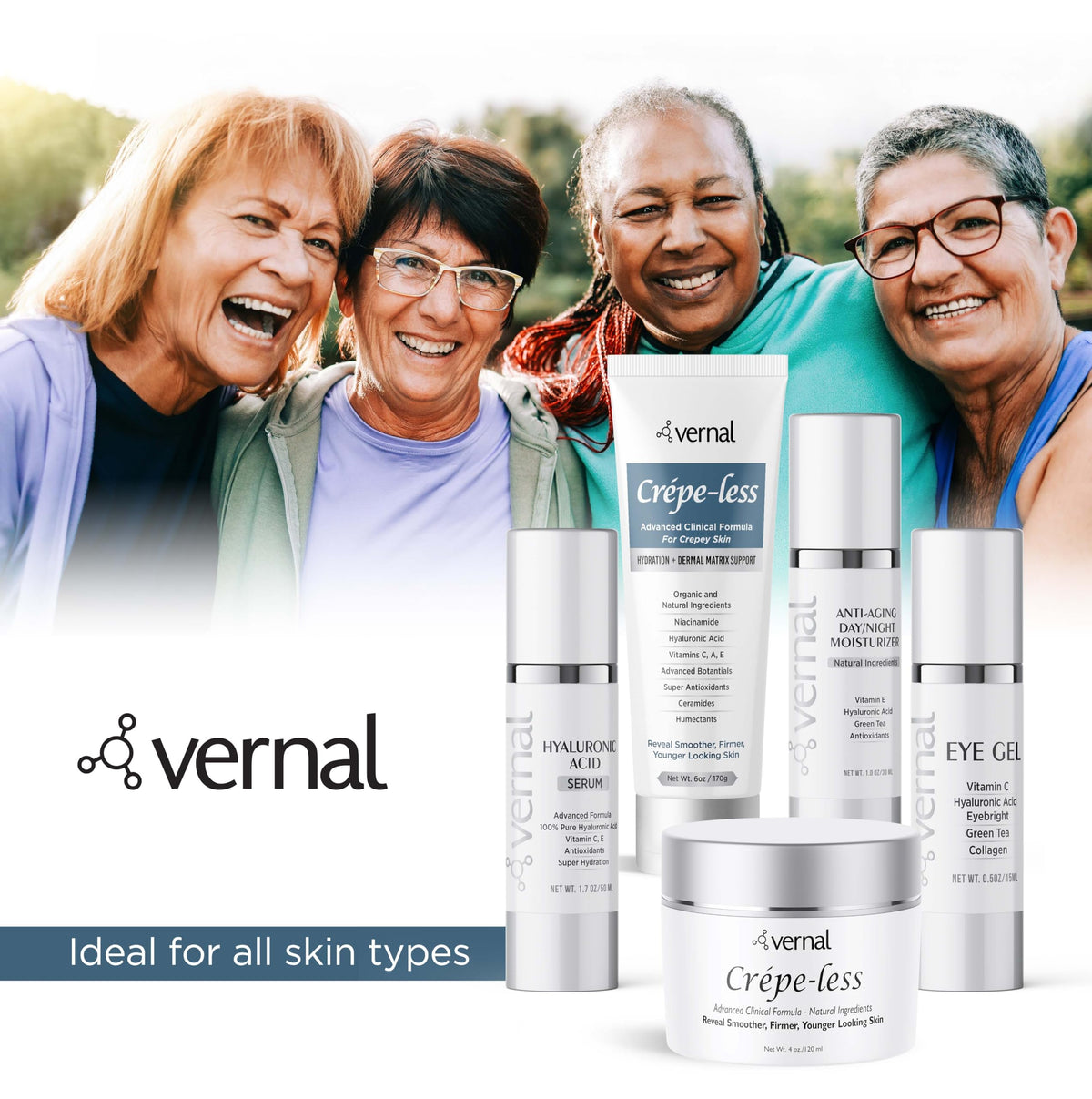 Vernal Crepe-less Skin Firming Cream neck tightening on the skin.