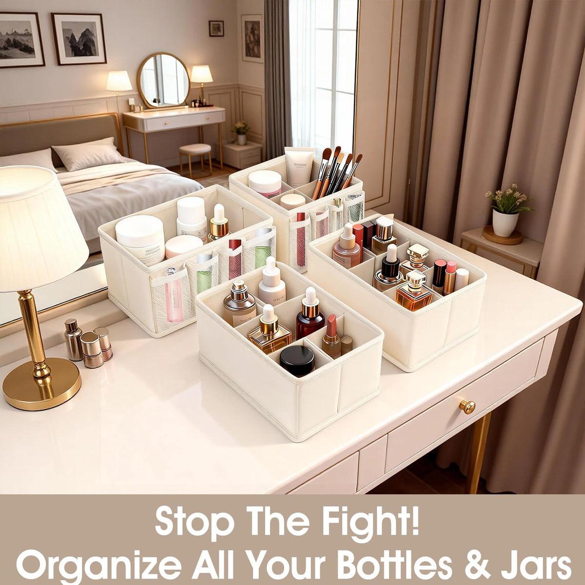 VERONLY large-capacity drawer setup holds foundations and powders within easy reach.