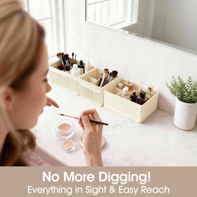 VERONLY desk organizer demonstrates versatile placement on office desk or vanity.