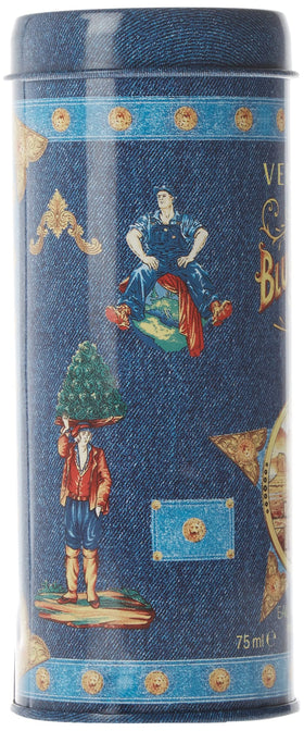 Versace Blue Jeans bottle back view reveals label details and fragrance notes