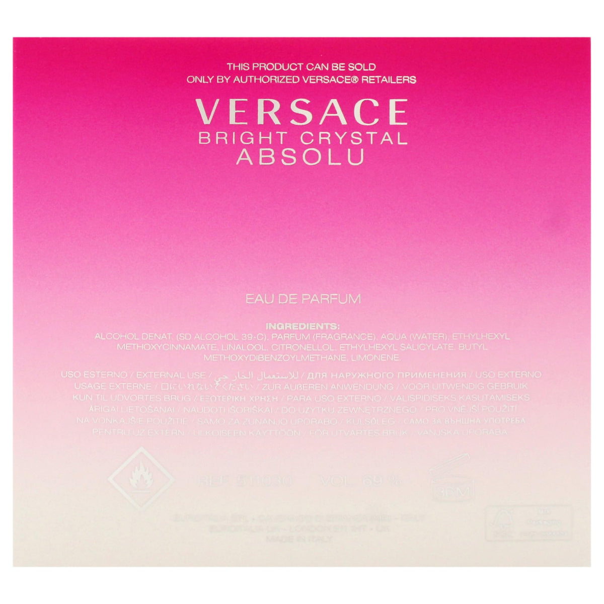 Versace Bright Crystal Absolu scent swatch suggests long wear possibilities.