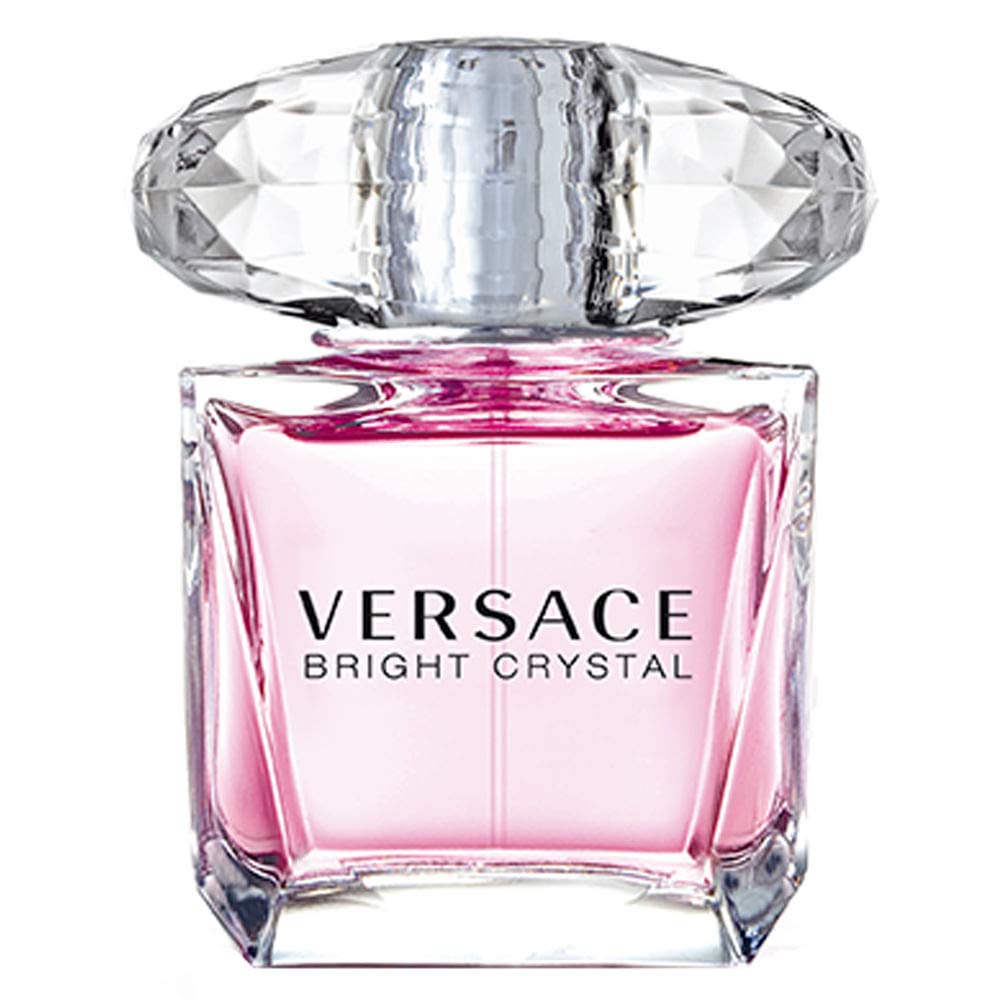 Versace Bright Crystal bottle front view, a fresh floral fragrance for daily wear.