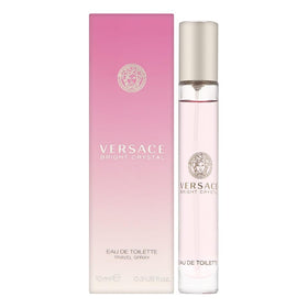 Versace Bright Crystal travel spray bottle for on-the-go freshness all day.