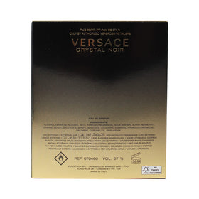 Versace Crystal Noir bottle angled highlighting sophisticated scent for special occasions