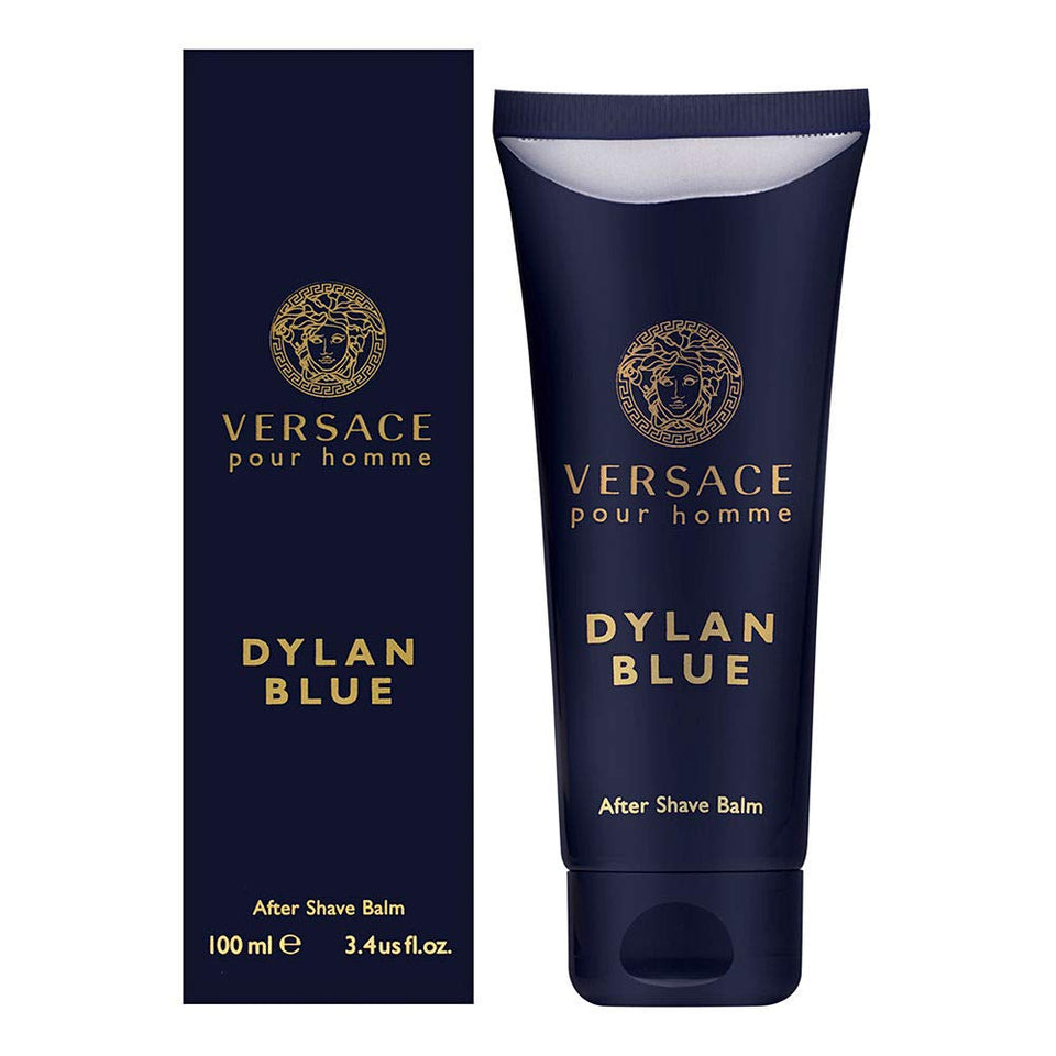Versace Pour Homme Dylan Blue after shave balm bottle with masculine scent