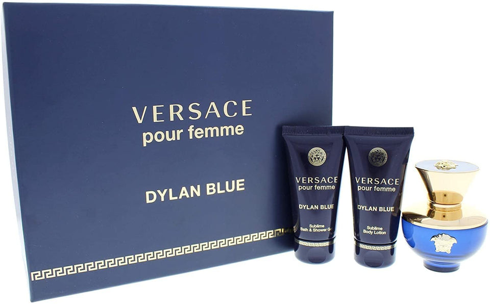 Versace Dylan Blue mini gift set splash bottle for on-the-go fragrance.