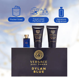 Versace Dylan Blue miniature set gift-pack arrangement ideal for gifting.