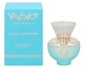 Versace Dylan Turquoise bottle close-up, a fresh daytime fragrance