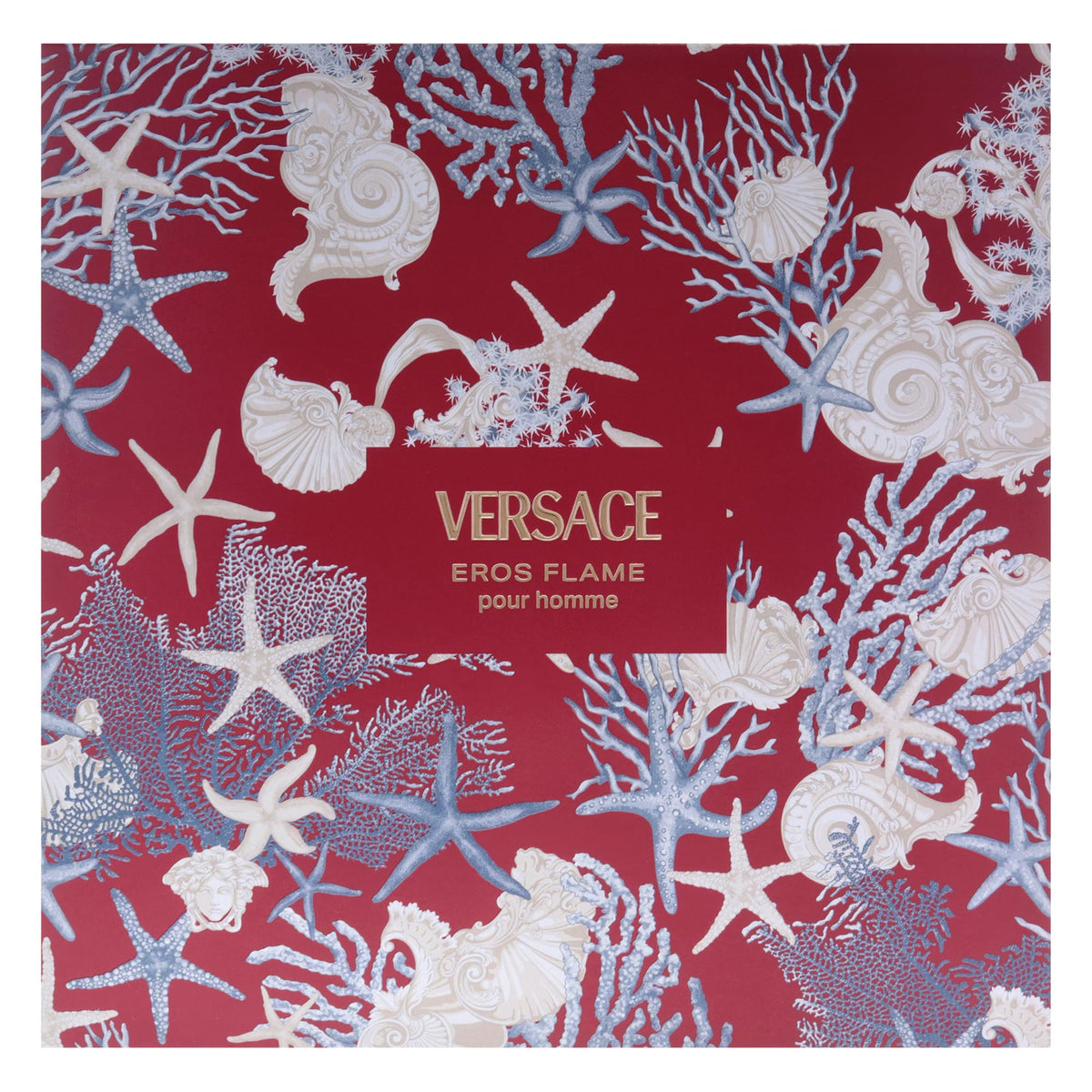 Versace Eros Flame gift box open hints at premium fragrance experience.