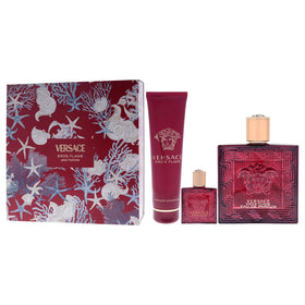 Versace Eros Flame gift set box conveys luxury packaging for him.