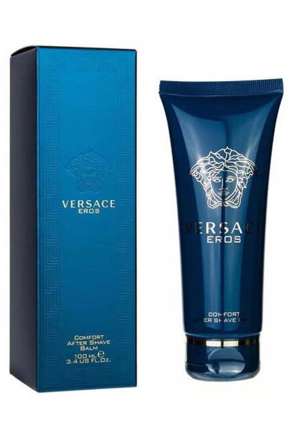 Versace Eros for Men balm in use, smooth application after shaving.