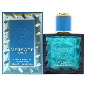 Versace Eros Men EDP spray cap closeup showing premium design for everyday confidence