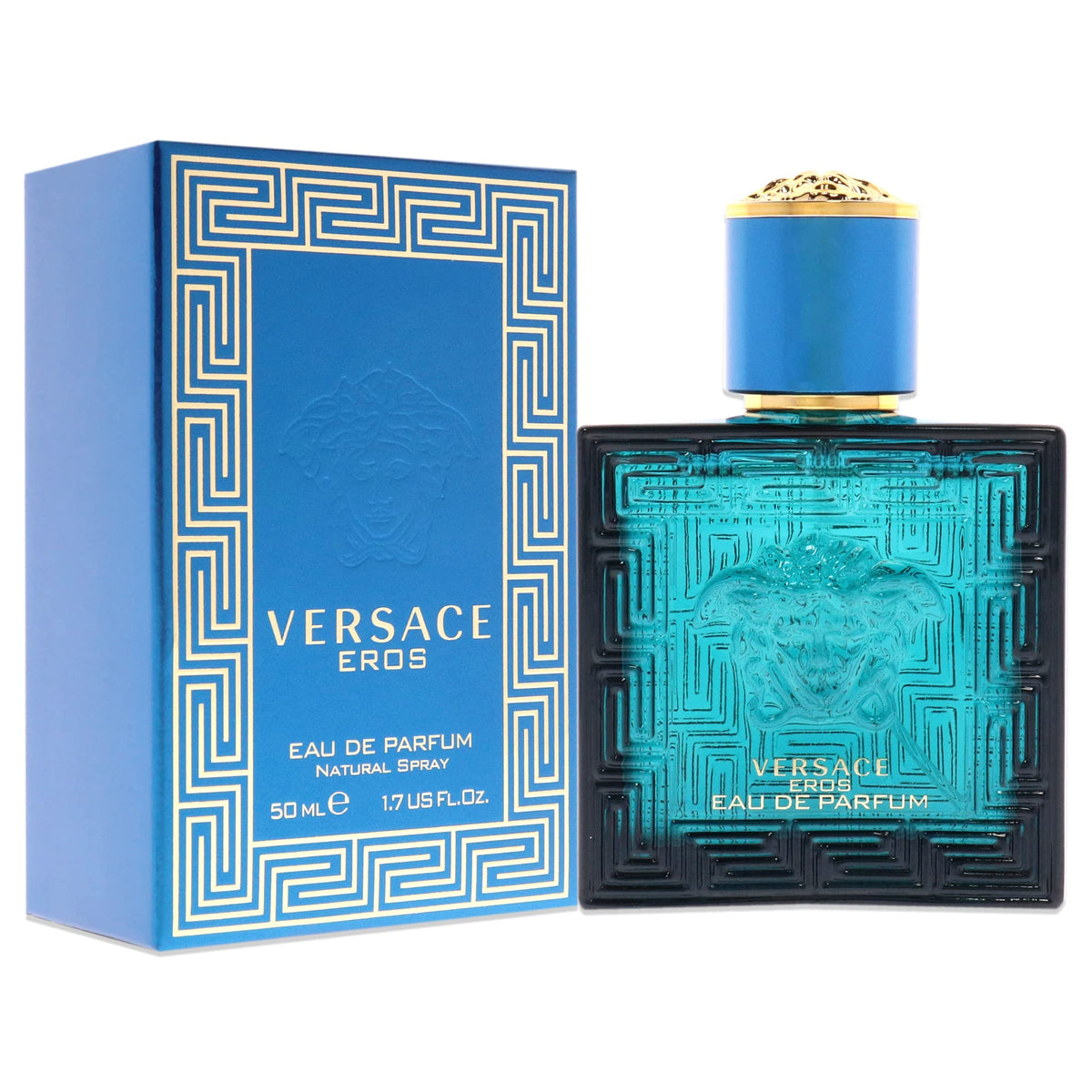 Versace Eros Men EDP spray mist depicts the signature scent in action for evening outings