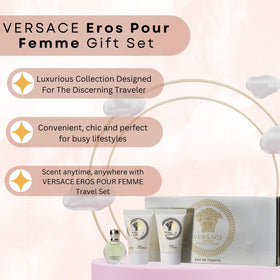 Notes of lemon and bergamot in Versace Eros Pour Femme indicate citrus brightness.