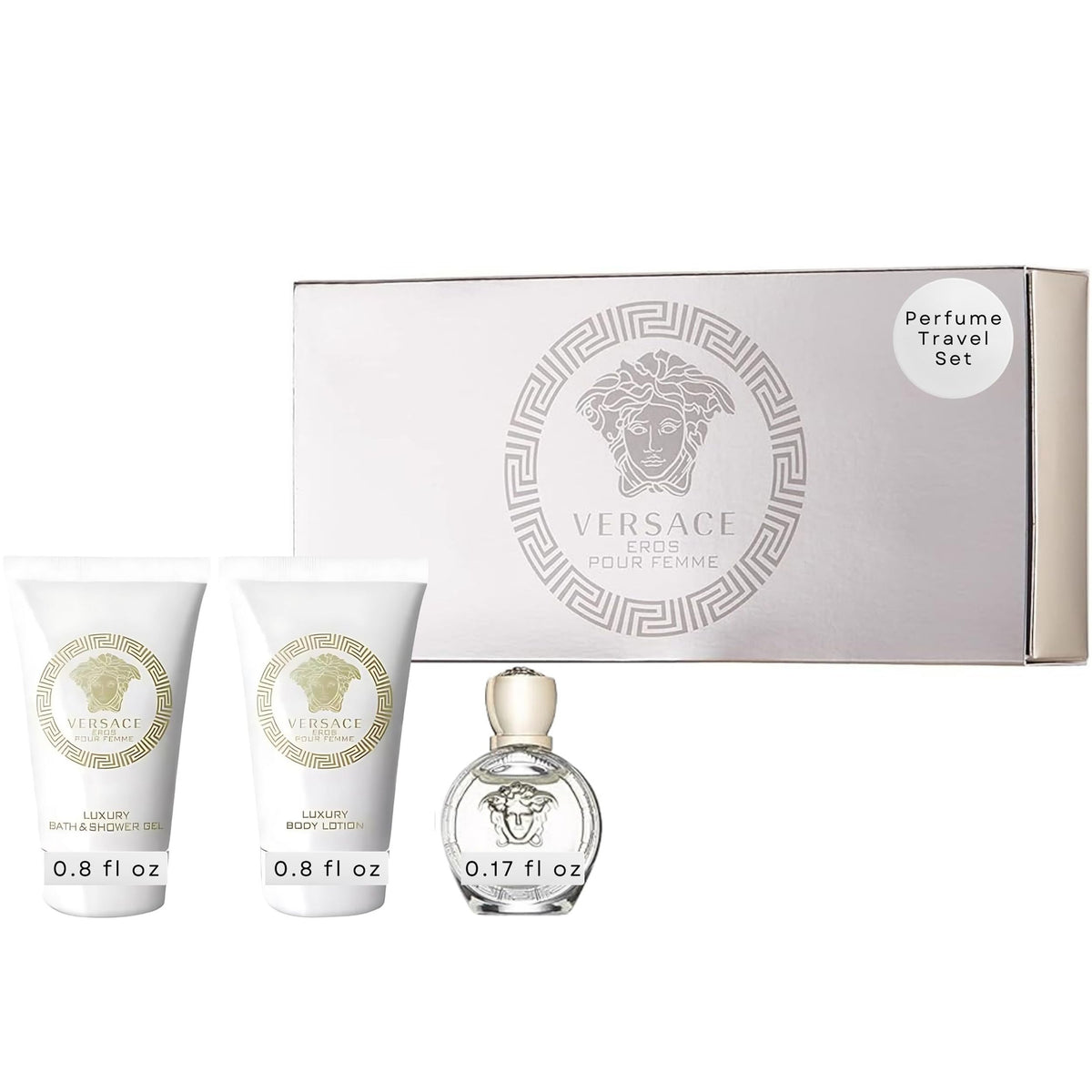 Versace Eros Pour Femme travel mini EDP bottle for on-the-go elegance.