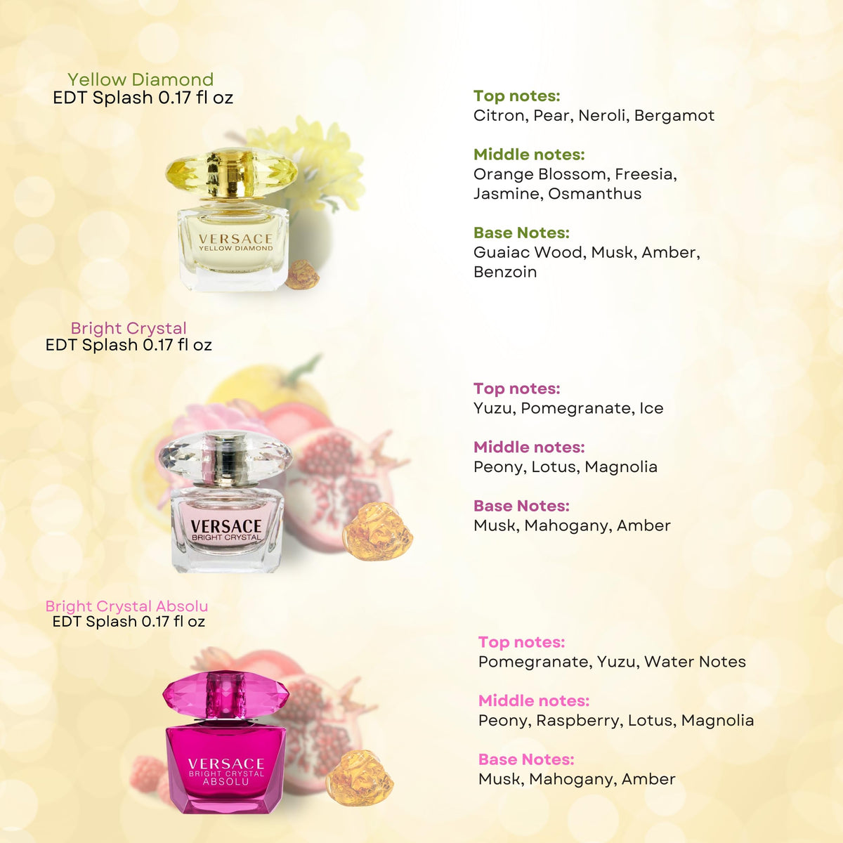 Versace Gift Set includes three fragrances for versatile styling.