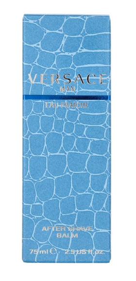 Versace Man Eau Fraiche balm being applied, soothing after shave routine.