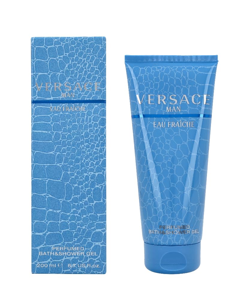 Versace Man Eau Fraiche bottle front view, highlighting a refreshing masculine scent
