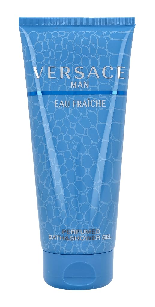Versace Man Eau Fraiche bottle side view, showcasing sleek design