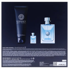 Versace Pour Homme 3-piece gift set arrangement.