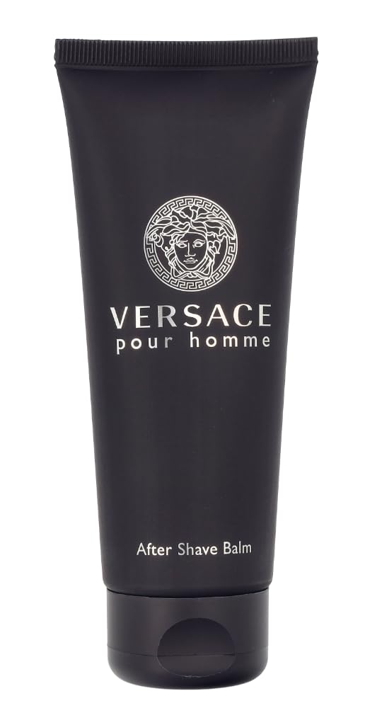 Versace Pour Homme balm texture close-up shows nourishing hydration after shaving