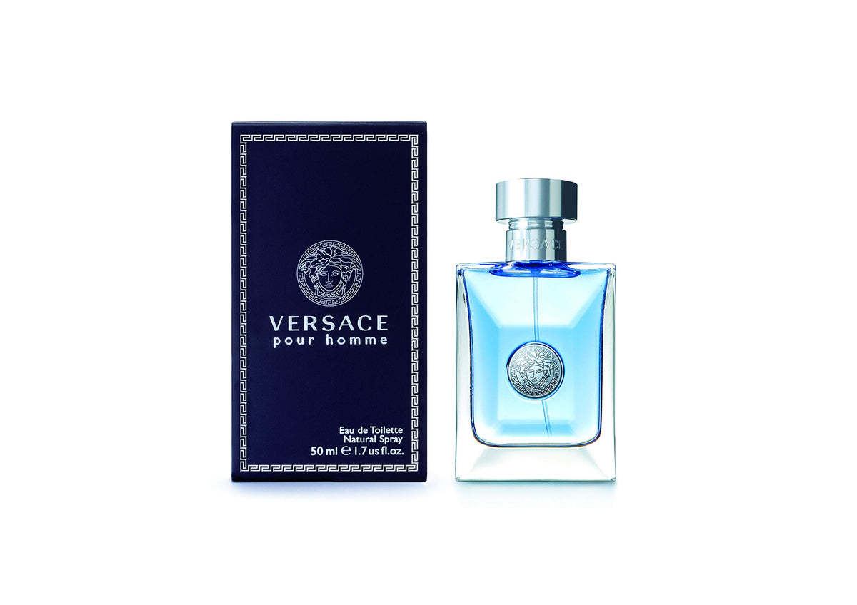 Versace Pour Homme bottle front view for daily wear.
