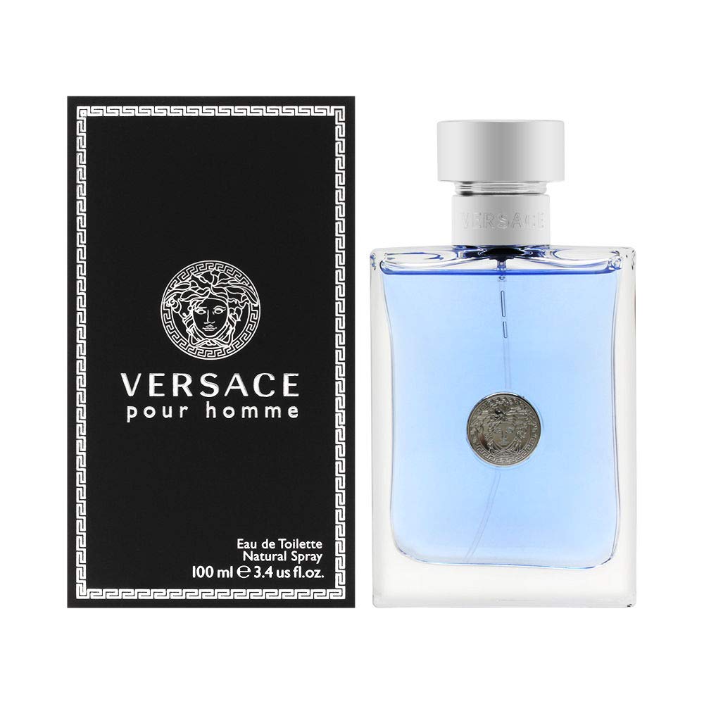 Versace Pour Homme bottle, ideal daily fragrance for refined style.