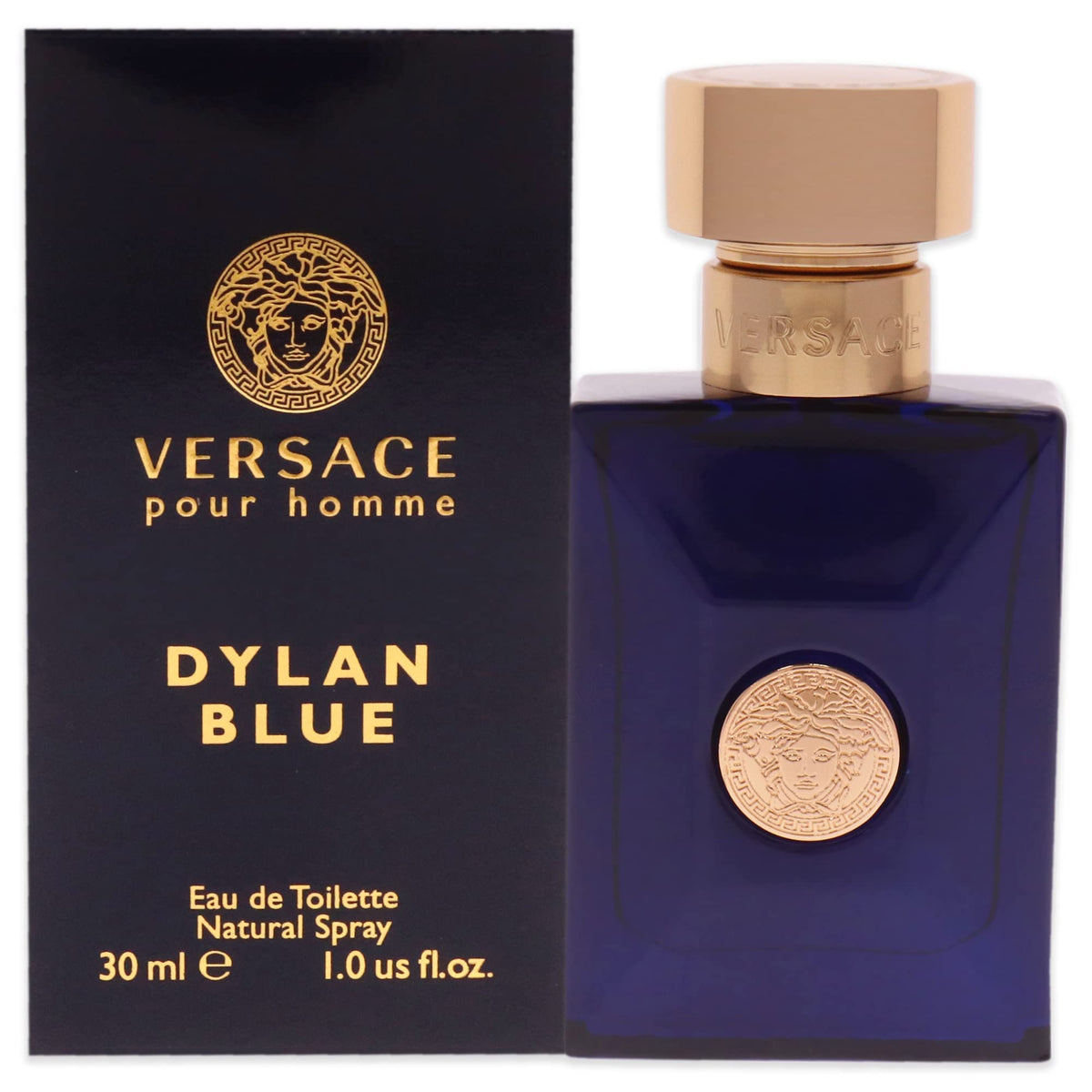 Versace Pour Homme Dylan Blue bottle, front view, classic fragrance presence for daily wear
