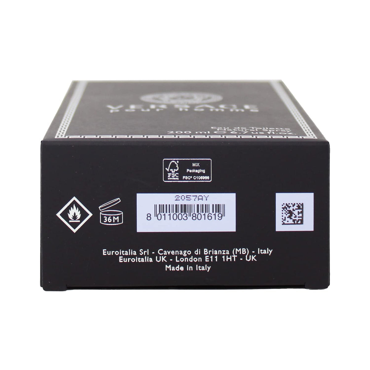 Versace Pour Homme packaging front view, premium gift-ready presentation