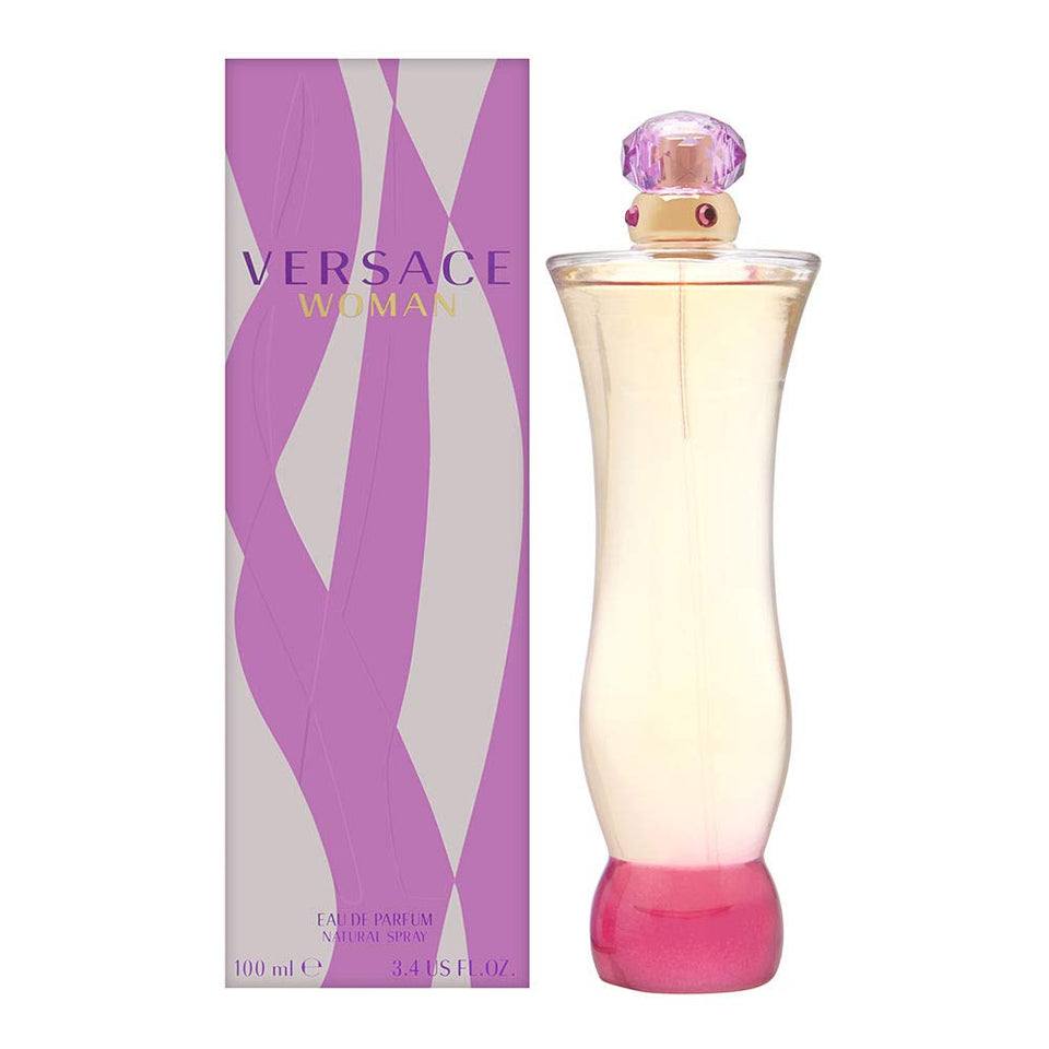 Versace Woman EDP bottle close-up, ideal for evening wear and special occasions.