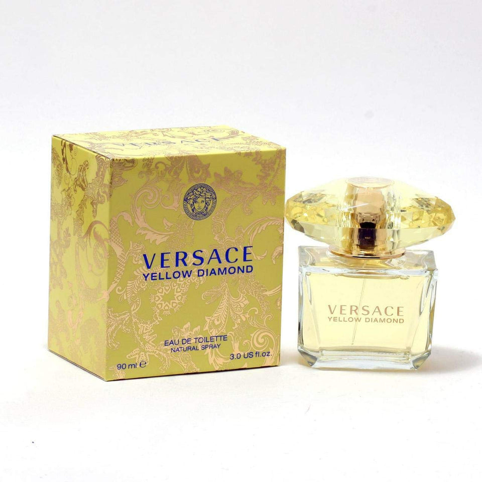 Versace Yellow Diamond Ladies EDT bottle front view highlighting radiant elegance and freshness