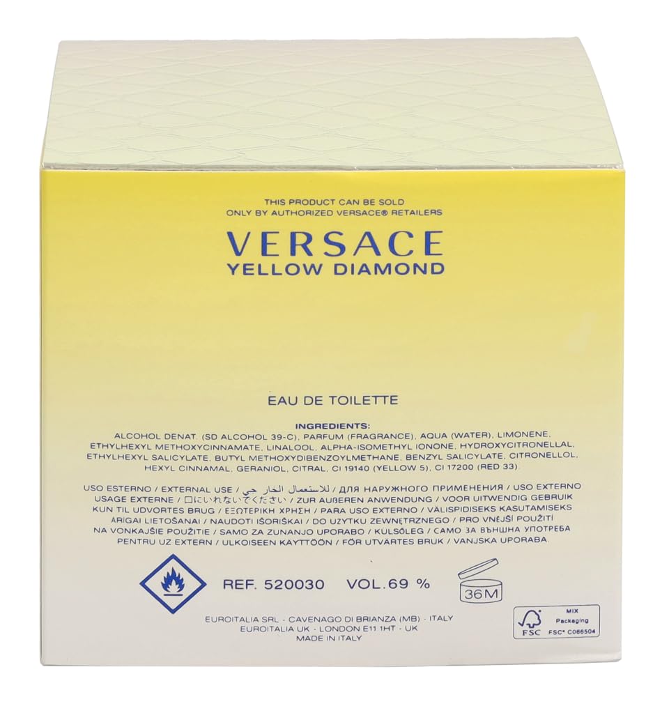 Versace Yellow Diamond travel packaging, convenient on-the-go