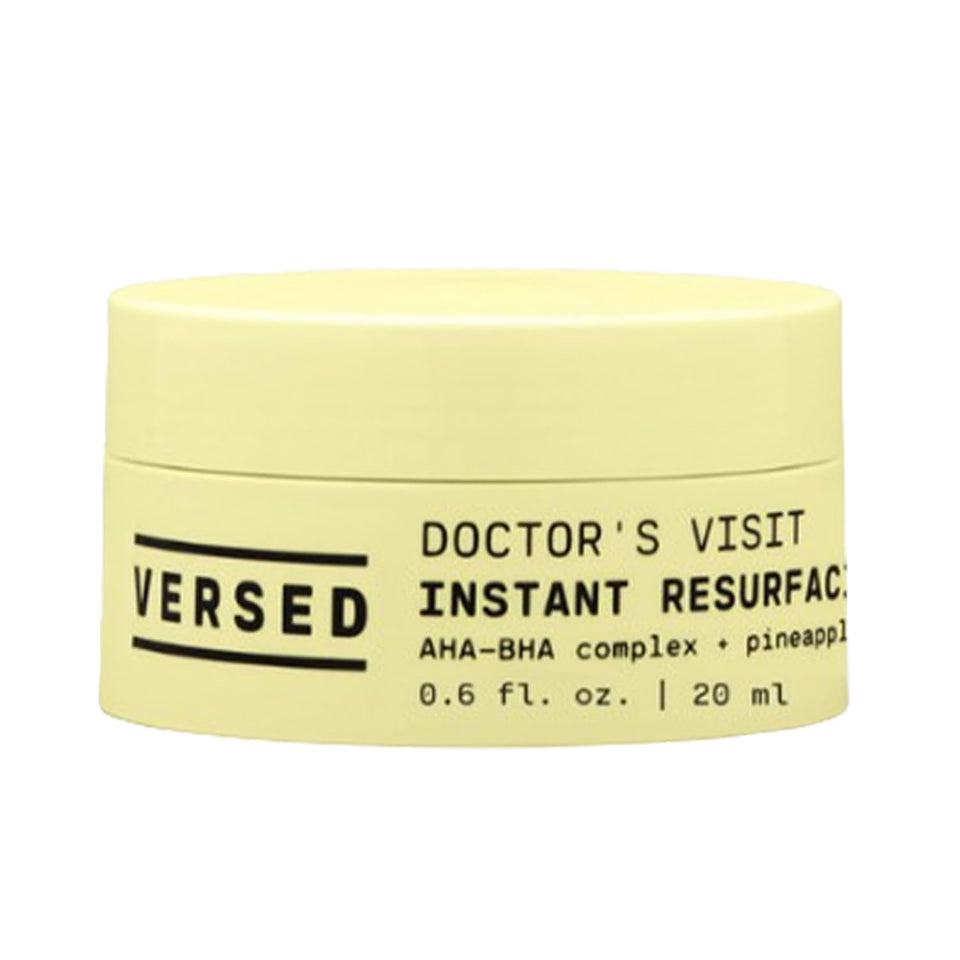 Versed Doctor's Visit mask bottle close-up for easy at-home exfoliation.
