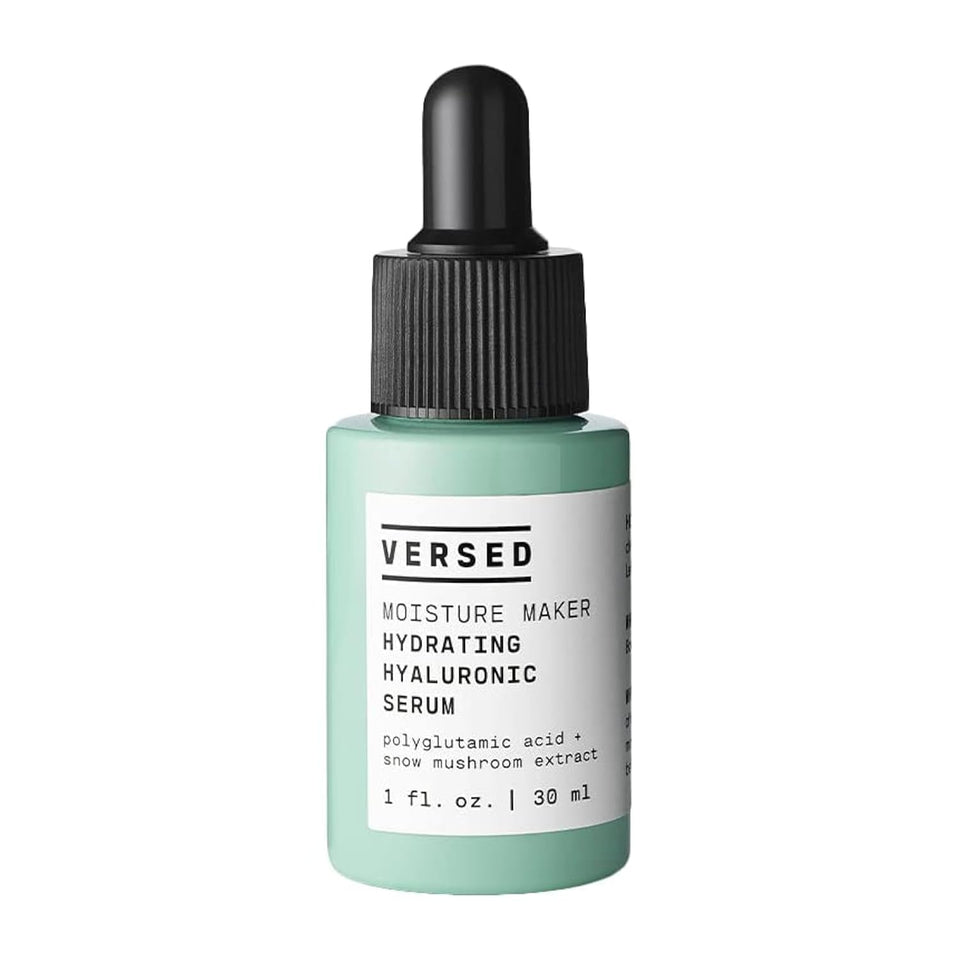 Versed Moisture Maker bottle front showing lightweight hydration for dry skin