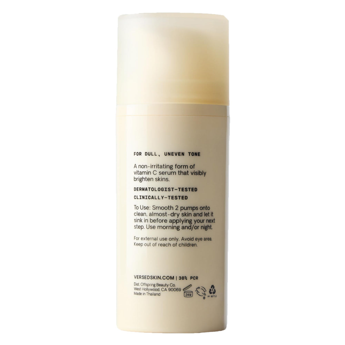 Versed Weekend Glow serum routine shot for morning and evening use.