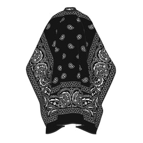 VERTEX&KAIBIN barber cape with paisley black for professional haircuts.