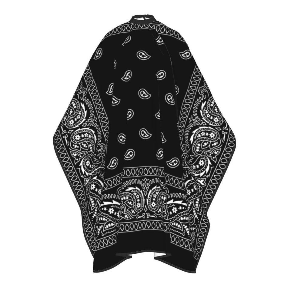 VERTEX&KAIBIN barber cape with paisley black for professional haircuts.