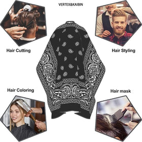 VERTEX&KAIBIN stylish black paisley cape adds professional flair.