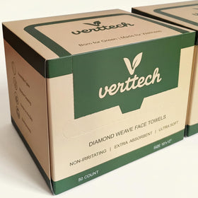 Verttech disposable towel shown as lint-free and durable.