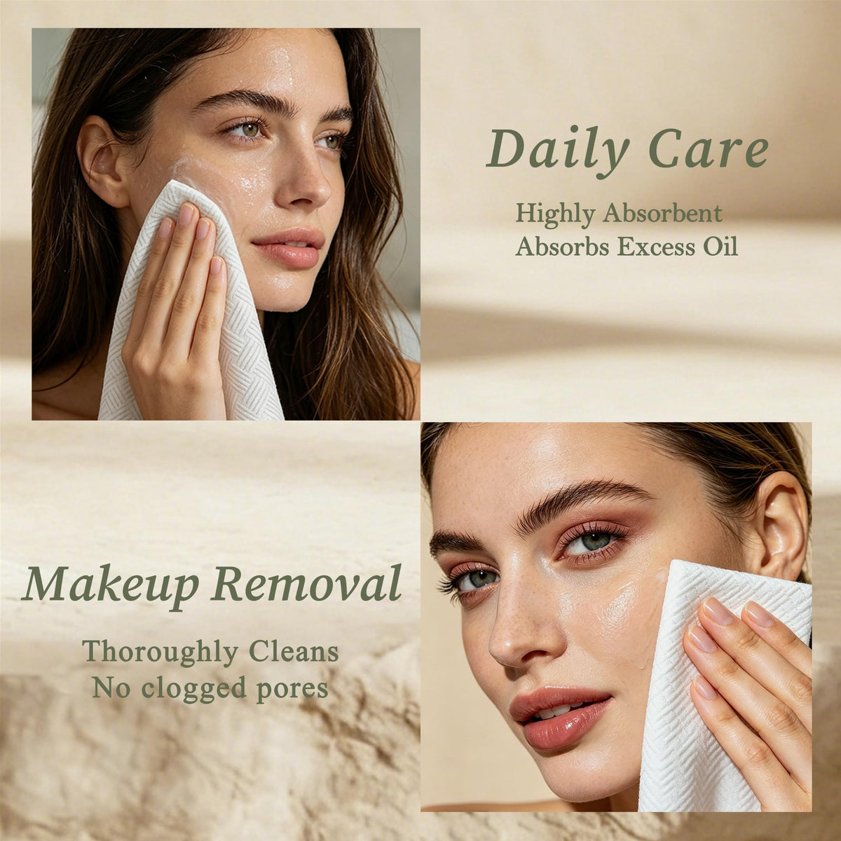 Verttech XL face towel open, showing large size for daily cleansing.